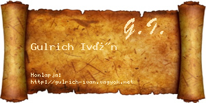 Gulrich Iván névjegykártya