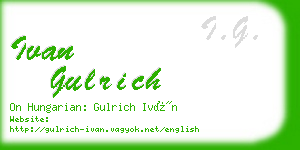 ivan gulrich business card